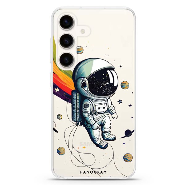 Astronaut in rainbow Samsung Galaxy Ultra Clear Case For Sale