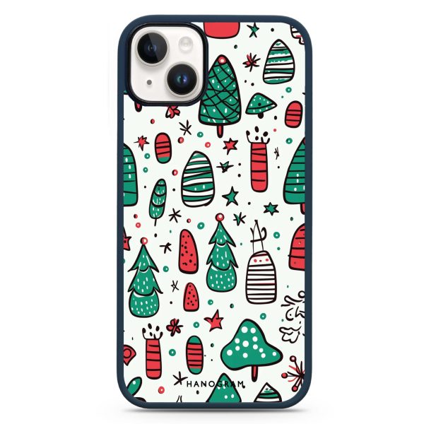 Whimsical Xmas iPhone 13 Mini Impact Guard Bumper Case For Cheap