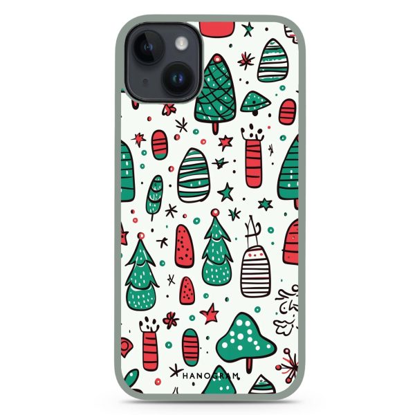 Whimsical Xmas iPhone 13 Mini Impact Guard Bumper Case For Cheap