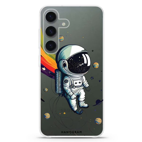 Astronaut in rainbow Samsung Galaxy Ultra Clear Case For Sale