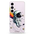 Astronaut in rainbow Samsung Galaxy Ultra Clear Case For Sale