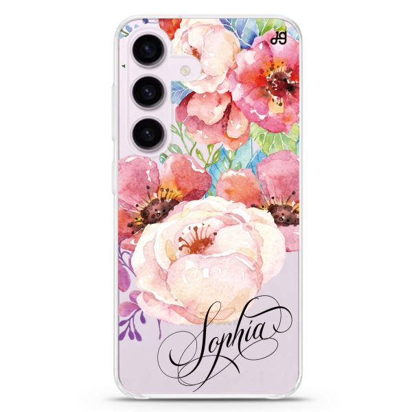 Awakening Watercolor Flowers Samsung Galaxy Ultra Clear Case For Sale