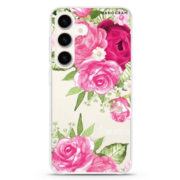 Watercolor Rose Samsung Galaxy Ultra Clear Case Supply