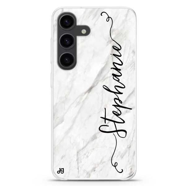 Vertical Cursive & Marble Sleek Samsung Galaxy Ultra Clear Case Online Hot Sale