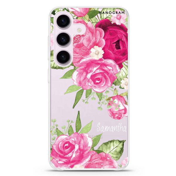 Watercolor Rose Samsung Galaxy Ultra Clear Case Supply