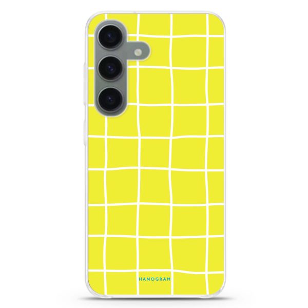 Yellow Checked Pattern Samsung Galaxy Ultra Clear Case Online Sale