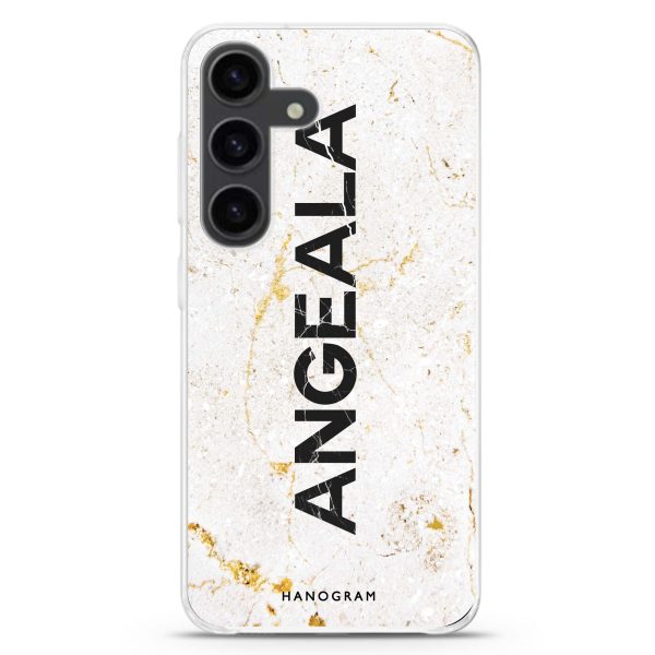 White Marble Samsung Galaxy Ultra Clear Case on Sale