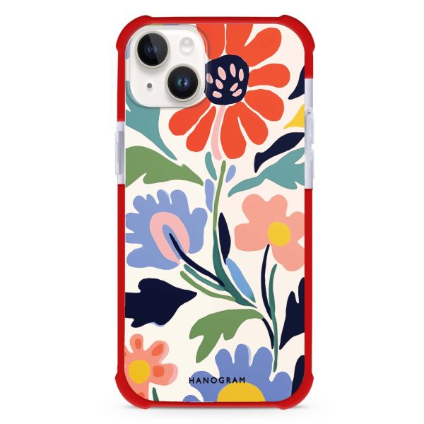 Brushed Blossoms iPhone 14 MagSafe Compatible Ultra Shockproof Case on Sale