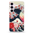 Waves & Flowers Samsung Galaxy Ultra Clear Case Fashion