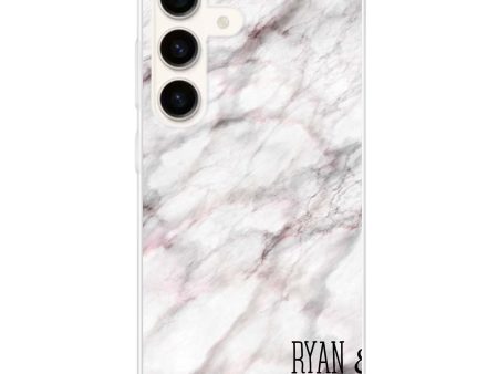 White Marble Samsung Galaxy Ultra Clear Case For Sale