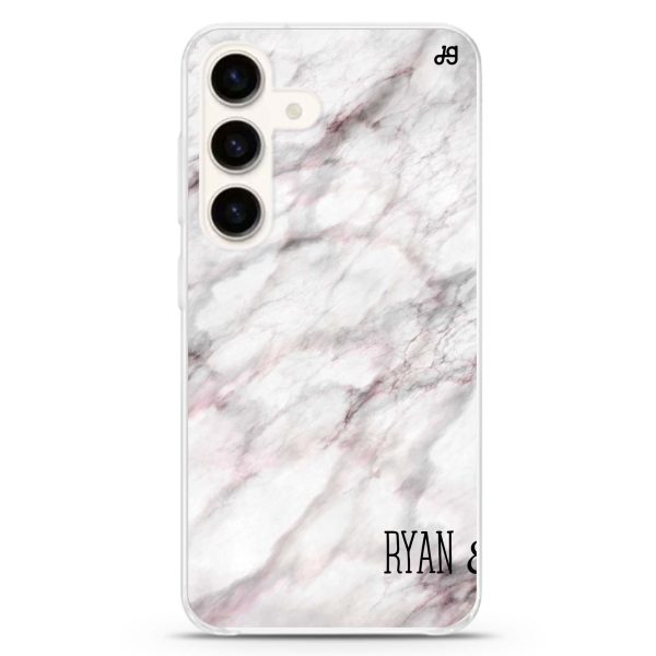 White Marble Samsung Galaxy Ultra Clear Case For Sale