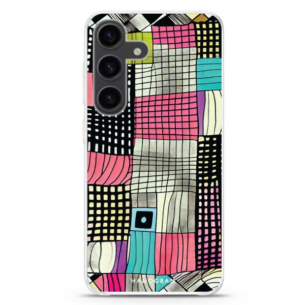 Abstract Checked Pattern Samsung Galaxy Ultra Clear Case For Cheap