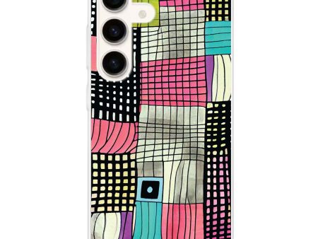 Abstract Checked Pattern Samsung Galaxy Ultra Clear Case For Cheap