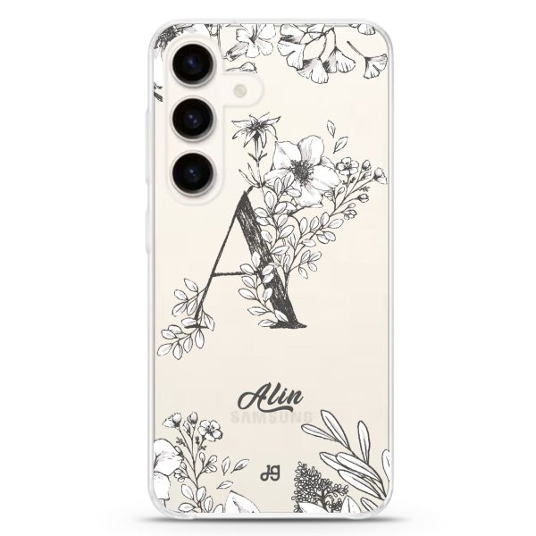 Vintage Floral Monogram Samsung Galaxy Ultra Clear Case Online Sale