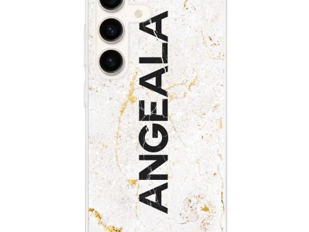 White Marble Samsung Galaxy Ultra Clear Case on Sale