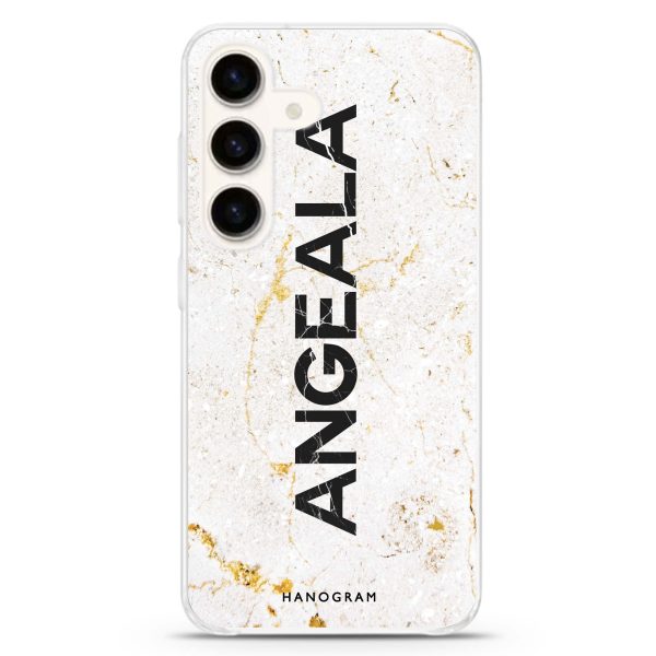 White Marble Samsung Galaxy Ultra Clear Case on Sale