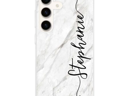 Vertical Cursive & Marble Sleek Samsung Galaxy Ultra Clear Case Online Hot Sale