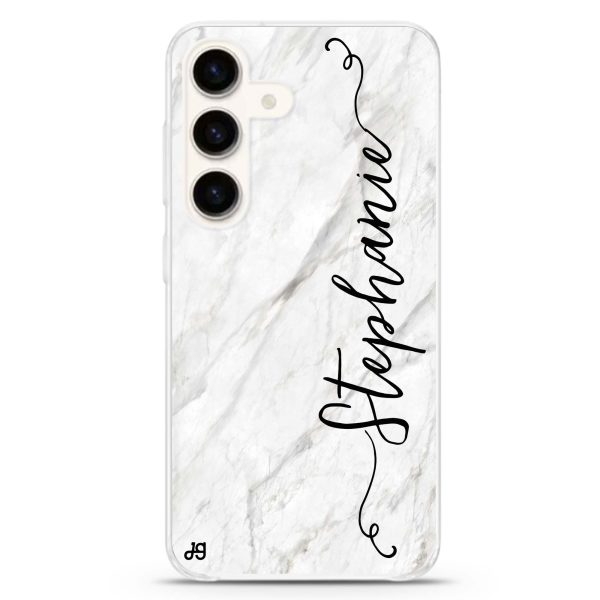 Vertical Cursive & Marble Sleek Samsung Galaxy Ultra Clear Case Online Hot Sale