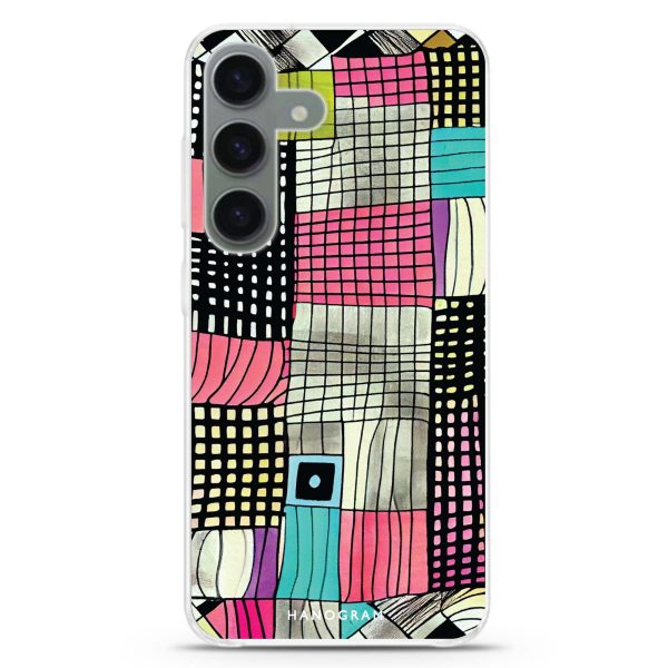 Abstract Checked Pattern Samsung Galaxy Ultra Clear Case For Cheap