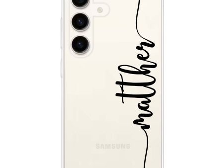 Vertical Script Handwritten Custom Samsung Galaxy Ultra Clear Case Online Sale