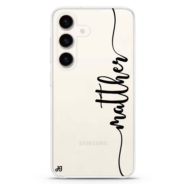 Vertical Script Handwritten Custom Samsung Galaxy Ultra Clear Case Online Sale