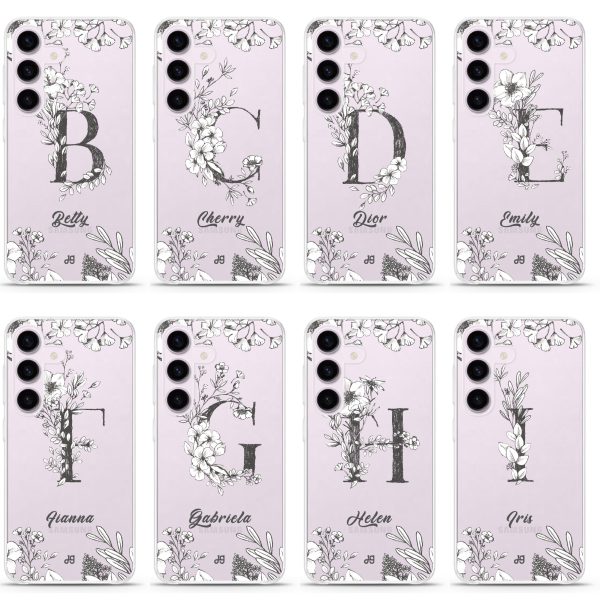 Vintage Floral Monogram Samsung Galaxy Ultra Clear Case Online Sale