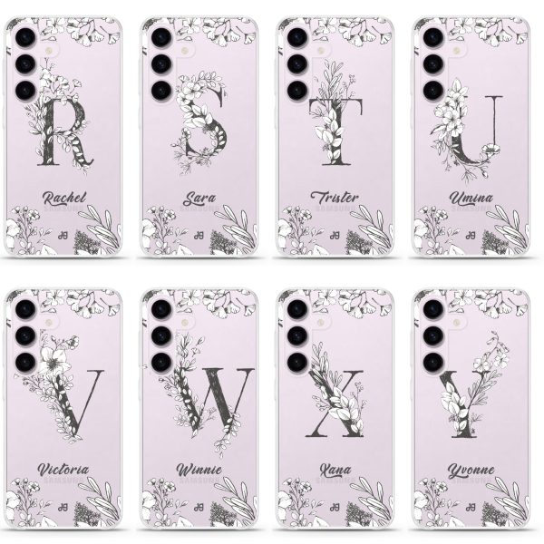 Vintage Floral Monogram Samsung Galaxy Ultra Clear Case Online Sale