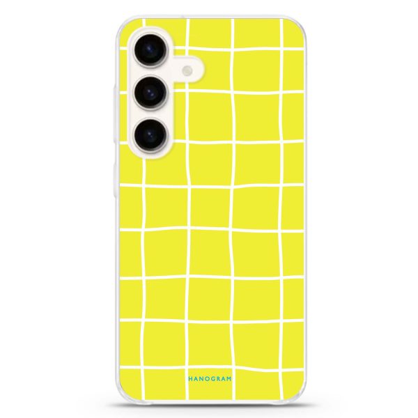 Yellow Checked Pattern Samsung Galaxy Ultra Clear Case Online Sale