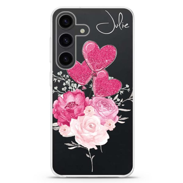 Sweet Heart With Rose Samsung Galaxy Ultra Clear Case Online