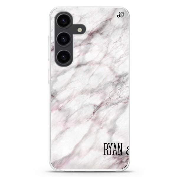 White Marble Samsung Galaxy Ultra Clear Case For Sale