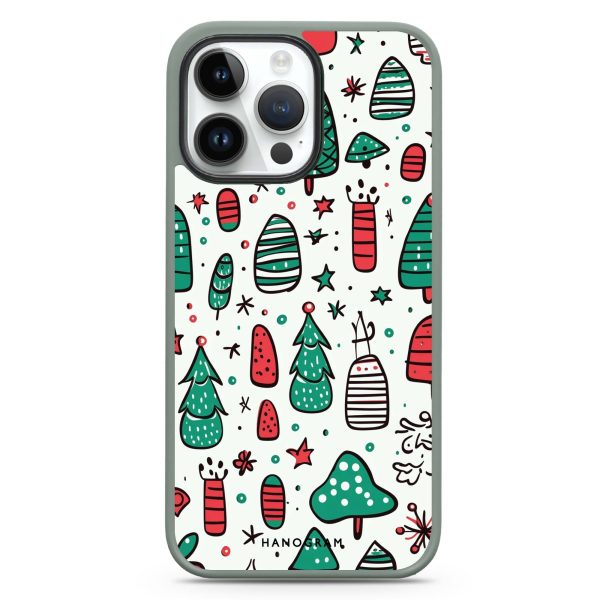 Whimsical Xmas iPhone 13 Pro Impact Guard Bumper Case on Sale