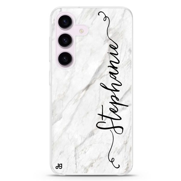 Vertical Cursive & Marble Sleek Samsung Galaxy Ultra Clear Case Online Hot Sale