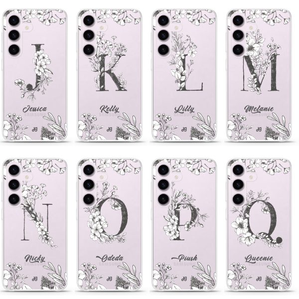 Vintage Floral Monogram Samsung Galaxy Ultra Clear Case Online Sale