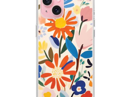 Bloom Brushwork iPhone 15 Plus MagSafe Compatible Ultra Clear Case For Sale