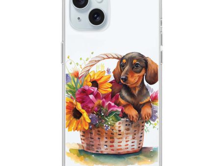 Floral & Dog iPhone 15 Plus Ultra Clear Case For Sale