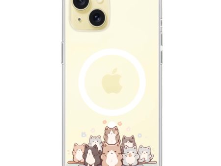 Zen Cat Calm iPhone 15 Plus MagSafe Compatible Ultra Clear Case Online now