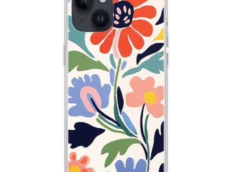 Brushed Blossoms iPhone 14 Plus MagSafe Compatible Ultra Clear Case Supply